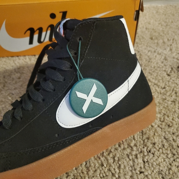 NIKE WMNS BLAZER MID '77 SUEDE BLACK BRAND NEW SZ 6 W - Picture 5 of 6